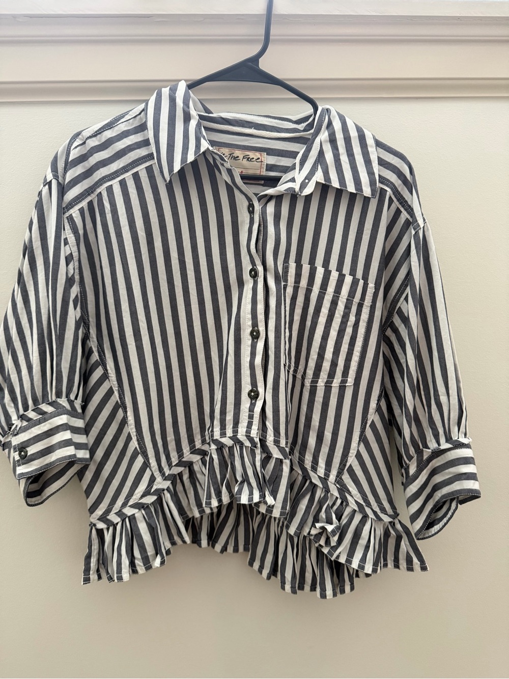 Free People Striped Button Down